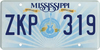 MS license plate ZKP319
