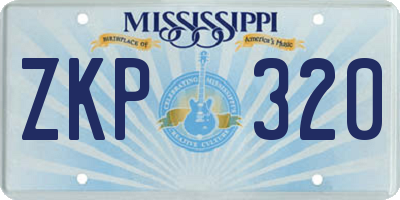 MS license plate ZKP320
