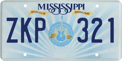 MS license plate ZKP321