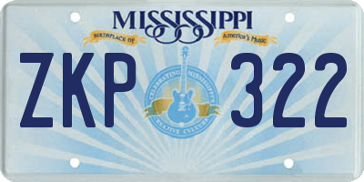 MS license plate ZKP322