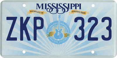 MS license plate ZKP323