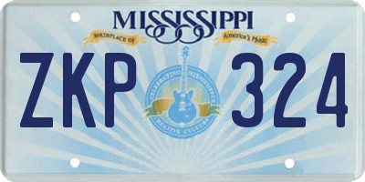 MS license plate ZKP324