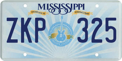 MS license plate ZKP325