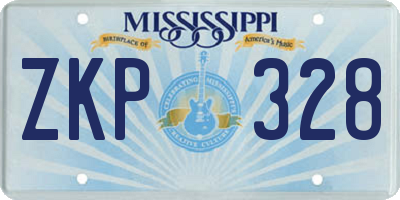 MS license plate ZKP328