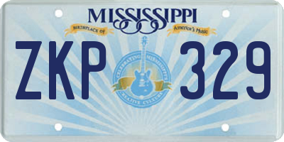 MS license plate ZKP329