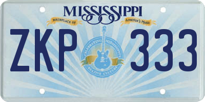 MS license plate ZKP333