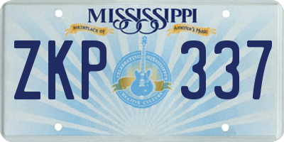 MS license plate ZKP337