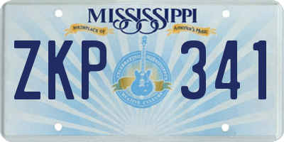 MS license plate ZKP341