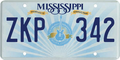 MS license plate ZKP342