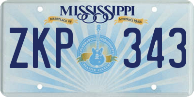 MS license plate ZKP343