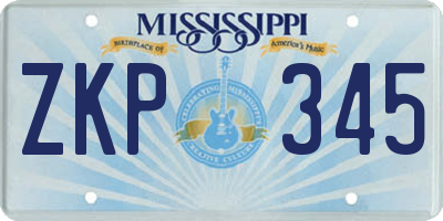 MS license plate ZKP345