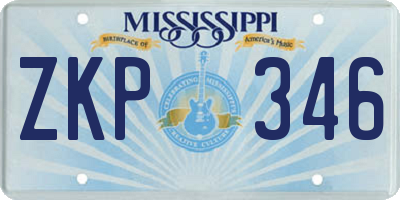 MS license plate ZKP346