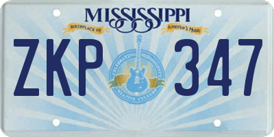 MS license plate ZKP347