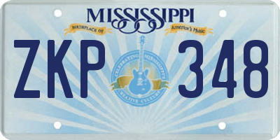 MS license plate ZKP348