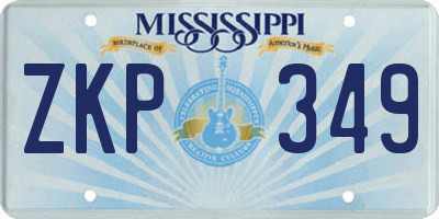 MS license plate ZKP349
