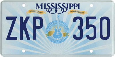 MS license plate ZKP350