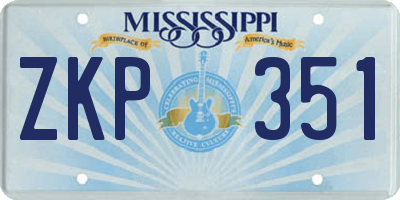 MS license plate ZKP351