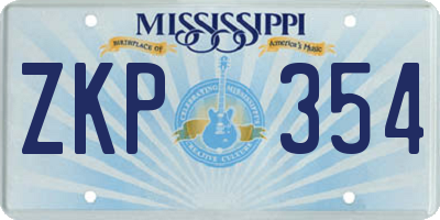 MS license plate ZKP354