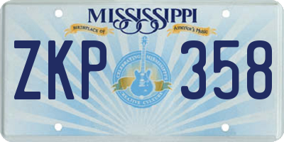 MS license plate ZKP358
