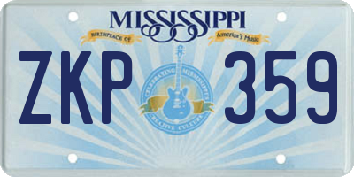 MS license plate ZKP359