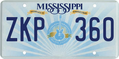 MS license plate ZKP360