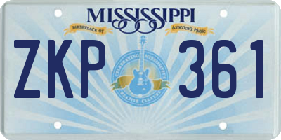 MS license plate ZKP361