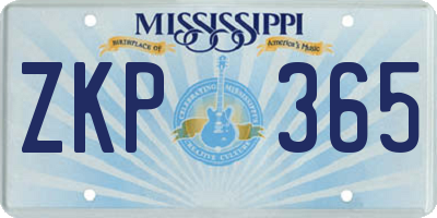 MS license plate ZKP365