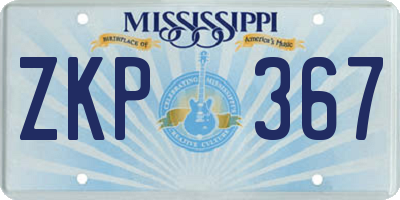 MS license plate ZKP367
