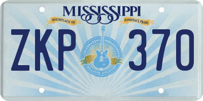 MS license plate ZKP370