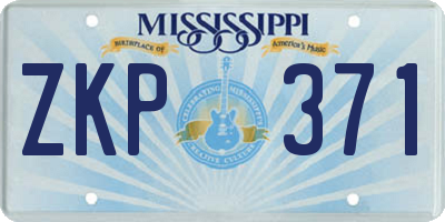 MS license plate ZKP371
