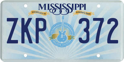 MS license plate ZKP372
