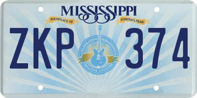 MS license plate ZKP374