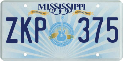 MS license plate ZKP375