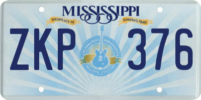 MS license plate ZKP376