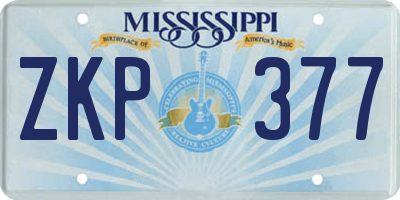MS license plate ZKP377