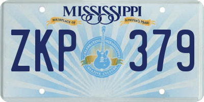 MS license plate ZKP379