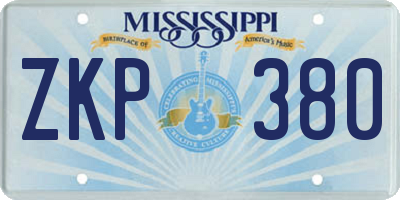 MS license plate ZKP380