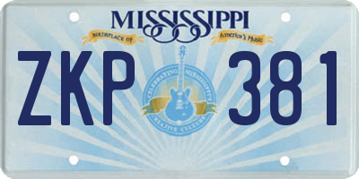 MS license plate ZKP381