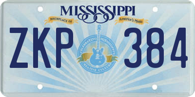 MS license plate ZKP384