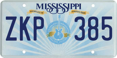 MS license plate ZKP385