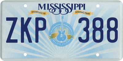 MS license plate ZKP388