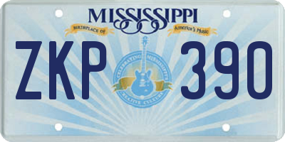 MS license plate ZKP390