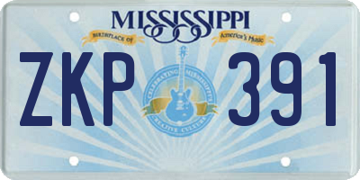 MS license plate ZKP391