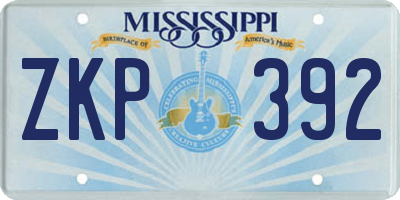 MS license plate ZKP392