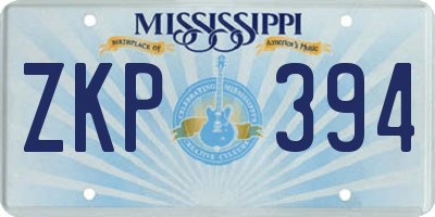 MS license plate ZKP394
