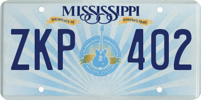 MS license plate ZKP402