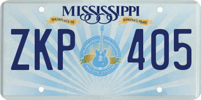 MS license plate ZKP405