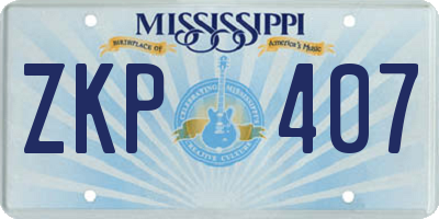 MS license plate ZKP407