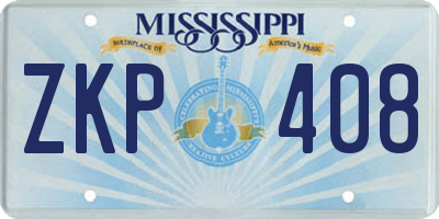MS license plate ZKP408