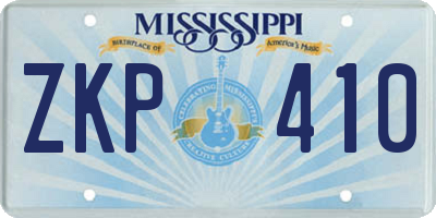 MS license plate ZKP410
